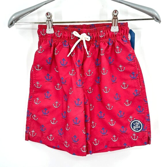 Life Is Good Other - Life is Good Boy's Anchor Swim Trunk in Red Combo sz 4/5 NWT